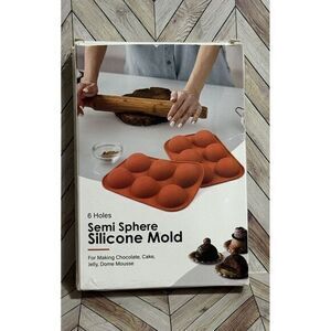 Vinmen Semi Sphere Silicone Mold 6 Holes 4pk, Cocoa Balls, Cake, Jelly, Mousse‎
